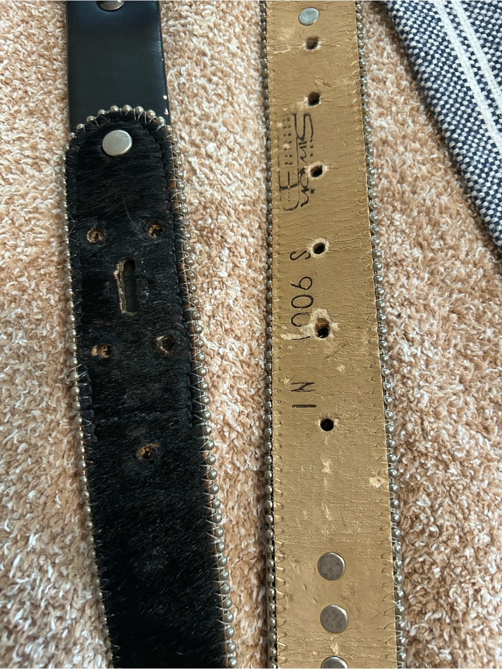 B.B Simon L Swarovski Crystal Bling Belt Cow Hide leather - Picture 8 of 12
